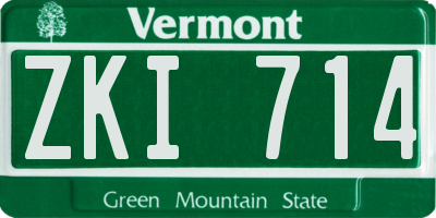 VT license plate ZKI714