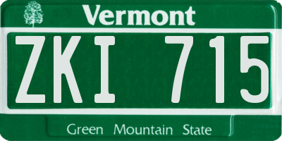 VT license plate ZKI715