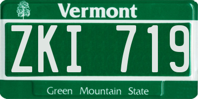 VT license plate ZKI719