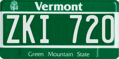 VT license plate ZKI720