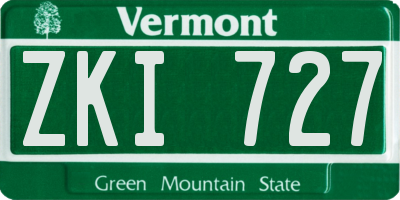 VT license plate ZKI727