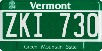 VT license plate ZKI730