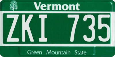 VT license plate ZKI735