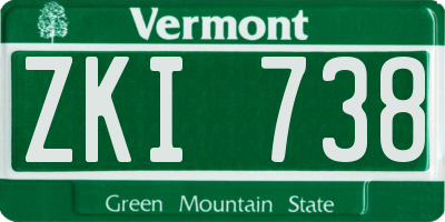VT license plate ZKI738