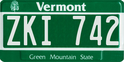 VT license plate ZKI742