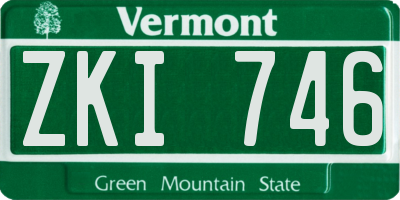 VT license plate ZKI746