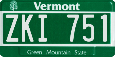 VT license plate ZKI751