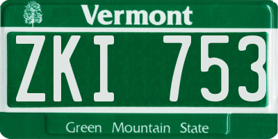 VT license plate ZKI753