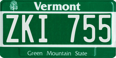 VT license plate ZKI755