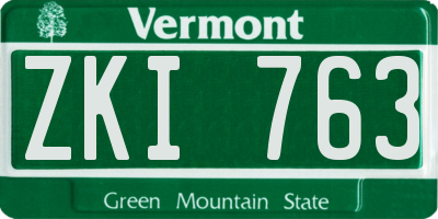 VT license plate ZKI763