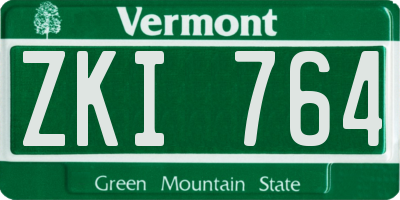 VT license plate ZKI764