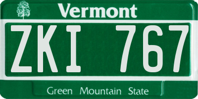 VT license plate ZKI767