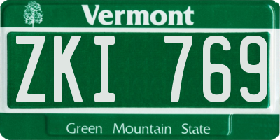 VT license plate ZKI769
