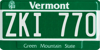 VT license plate ZKI770