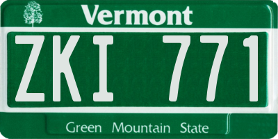 VT license plate ZKI771