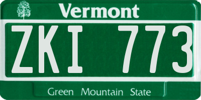 VT license plate ZKI773