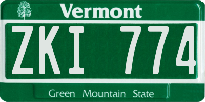 VT license plate ZKI774