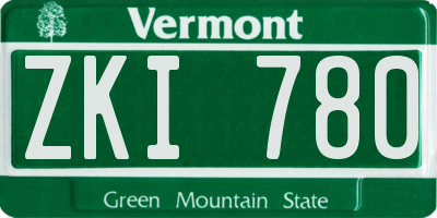 VT license plate ZKI780