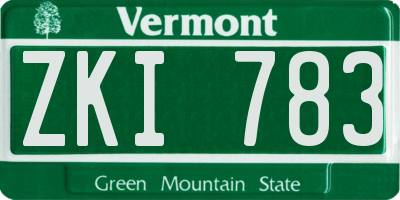 VT license plate ZKI783