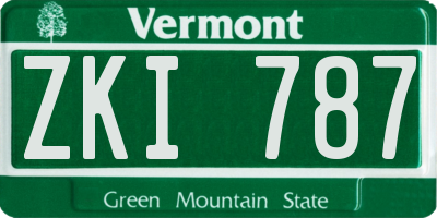 VT license plate ZKI787