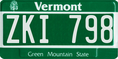 VT license plate ZKI798