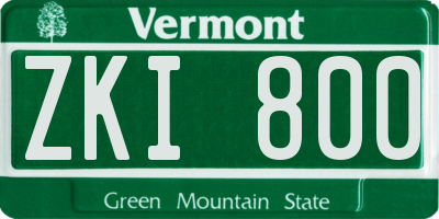 VT license plate ZKI800