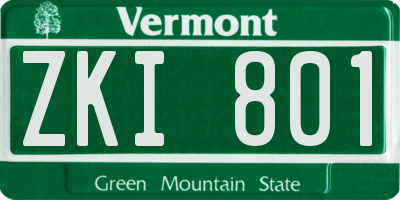VT license plate ZKI801