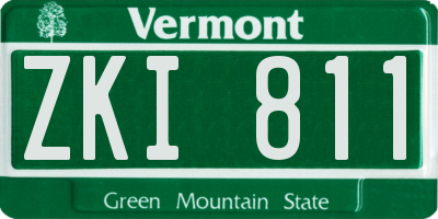 VT license plate ZKI811