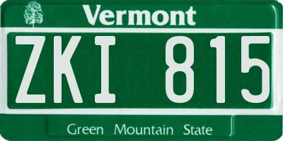VT license plate ZKI815