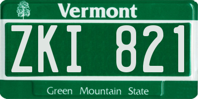 VT license plate ZKI821