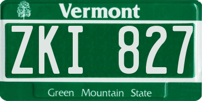 VT license plate ZKI827