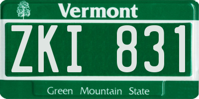 VT license plate ZKI831