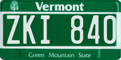 VT license plate ZKI840