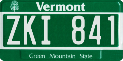 VT license plate ZKI841