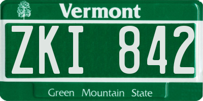 VT license plate ZKI842