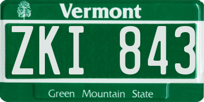 VT license plate ZKI843