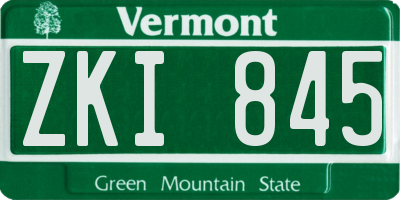 VT license plate ZKI845