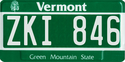 VT license plate ZKI846