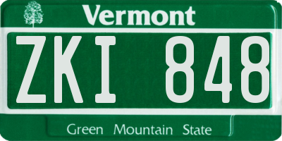 VT license plate ZKI848