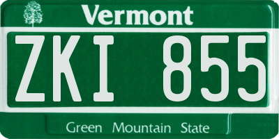VT license plate ZKI855