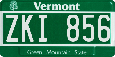 VT license plate ZKI856