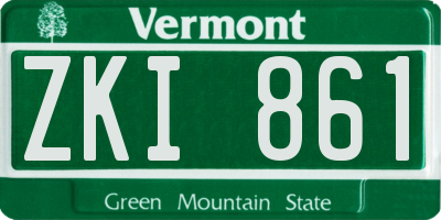 VT license plate ZKI861