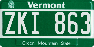 VT license plate ZKI863