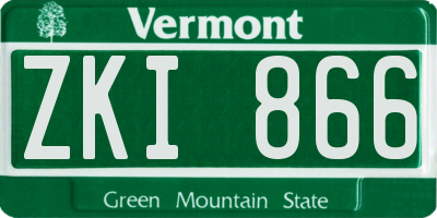 VT license plate ZKI866