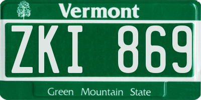 VT license plate ZKI869