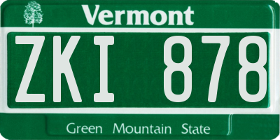 VT license plate ZKI878