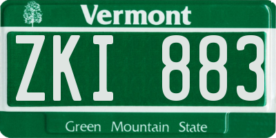 VT license plate ZKI883