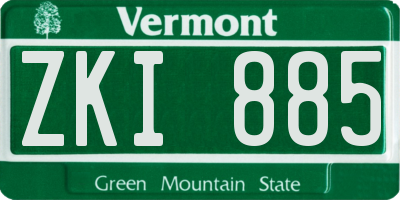 VT license plate ZKI885