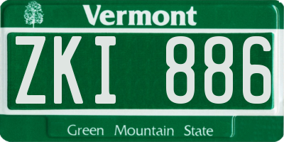 VT license plate ZKI886