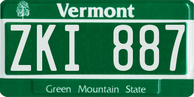 VT license plate ZKI887